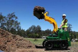 Kanga on Tracks with Trencher, Bucket, Post Hole attachment and Spreader Hire Melbourne